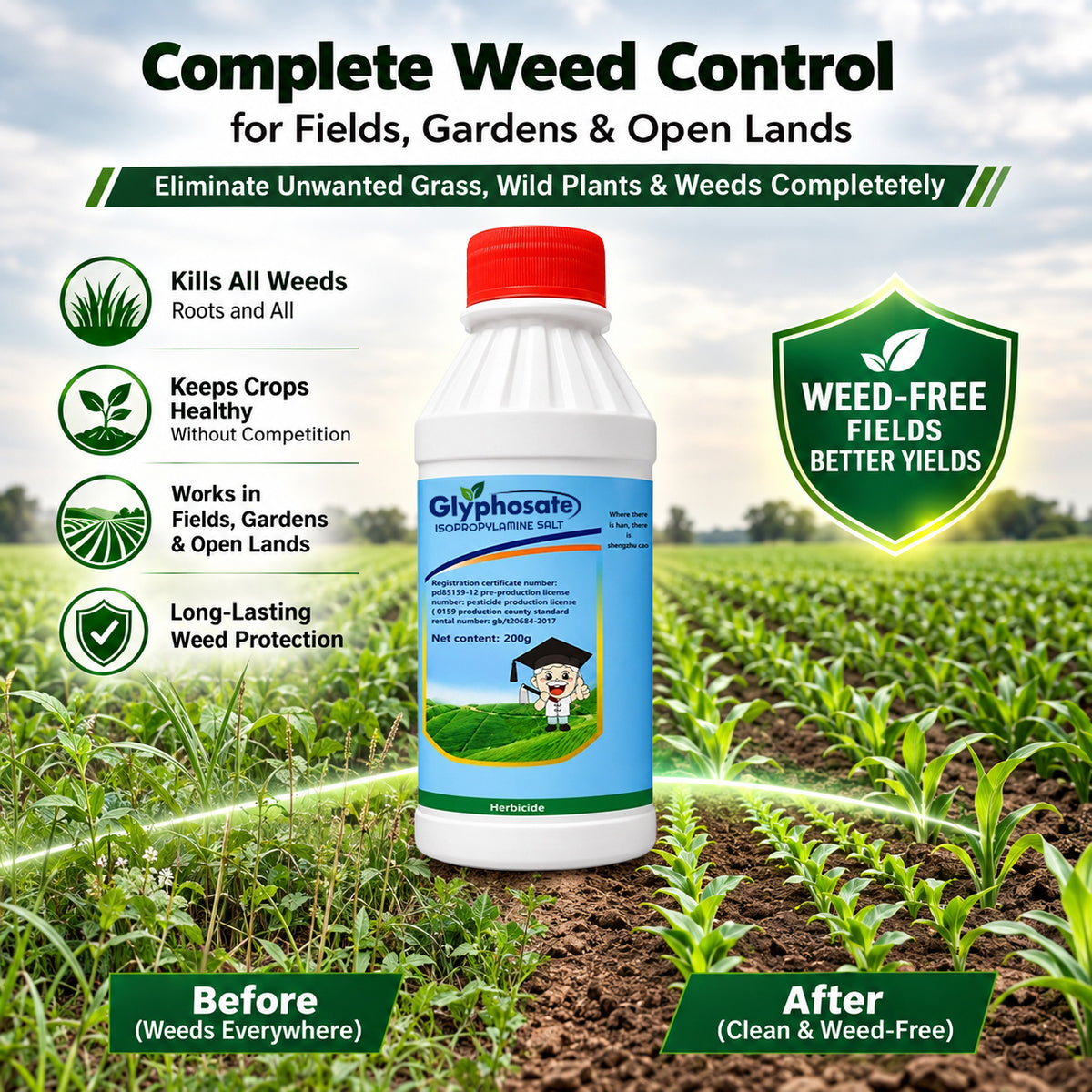 41% Glyphosate Liquid Concentrate – Effective Solution for Vegetation Control & Land Maintenance