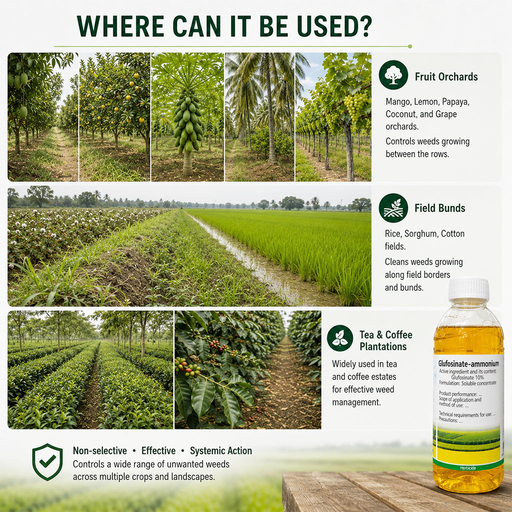 Glufosinate 10% SL Herbicide – Non-Selective Weed Control